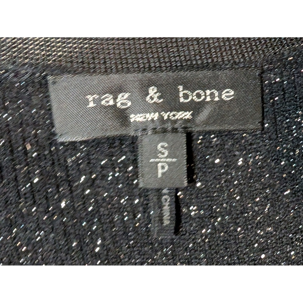 Rag & Bone Black‎ Metallic Sparkle Duster Cardigan Long Sleeve Open Front Small - Picture 4 of 6